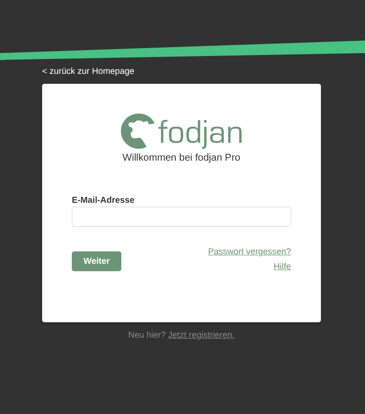 New fodjan standard login at fodjan.de/myfodjan