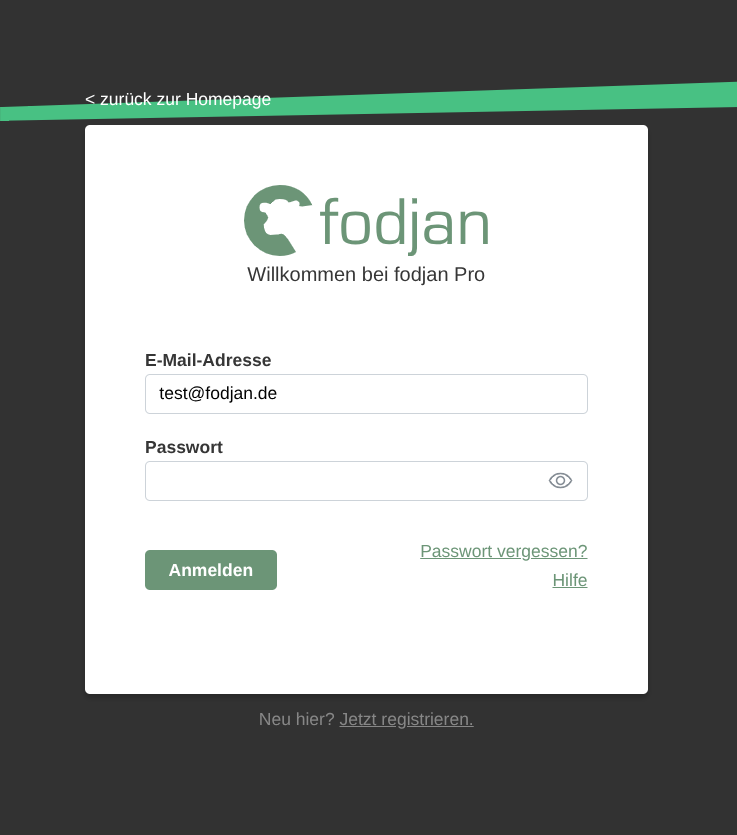 Password field in the fodjan login for users who have not been migrated yet